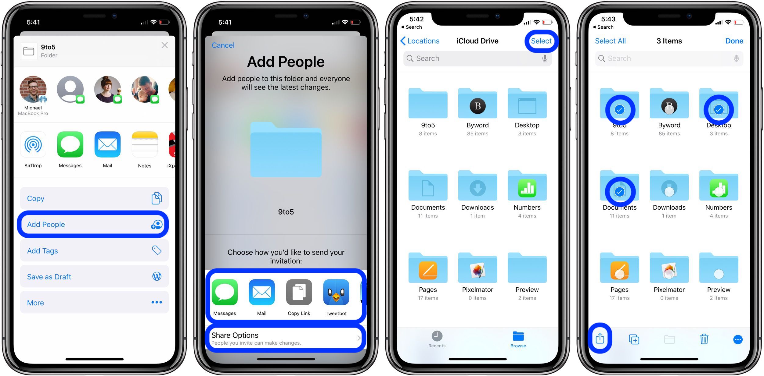 how to share iCloud Drive folders iPhone iPad walkthrough 2