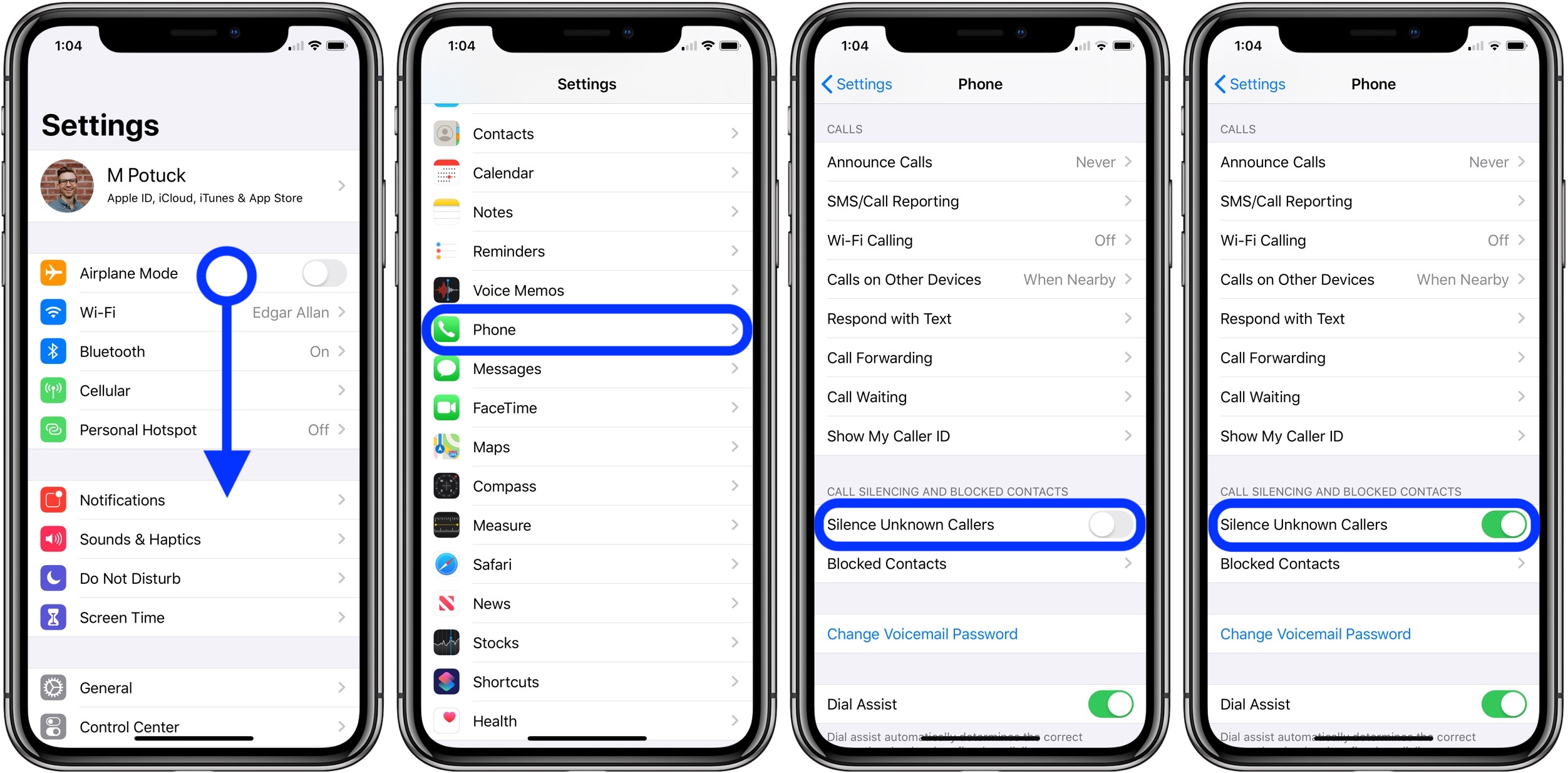 how to block unknown calls on iphone