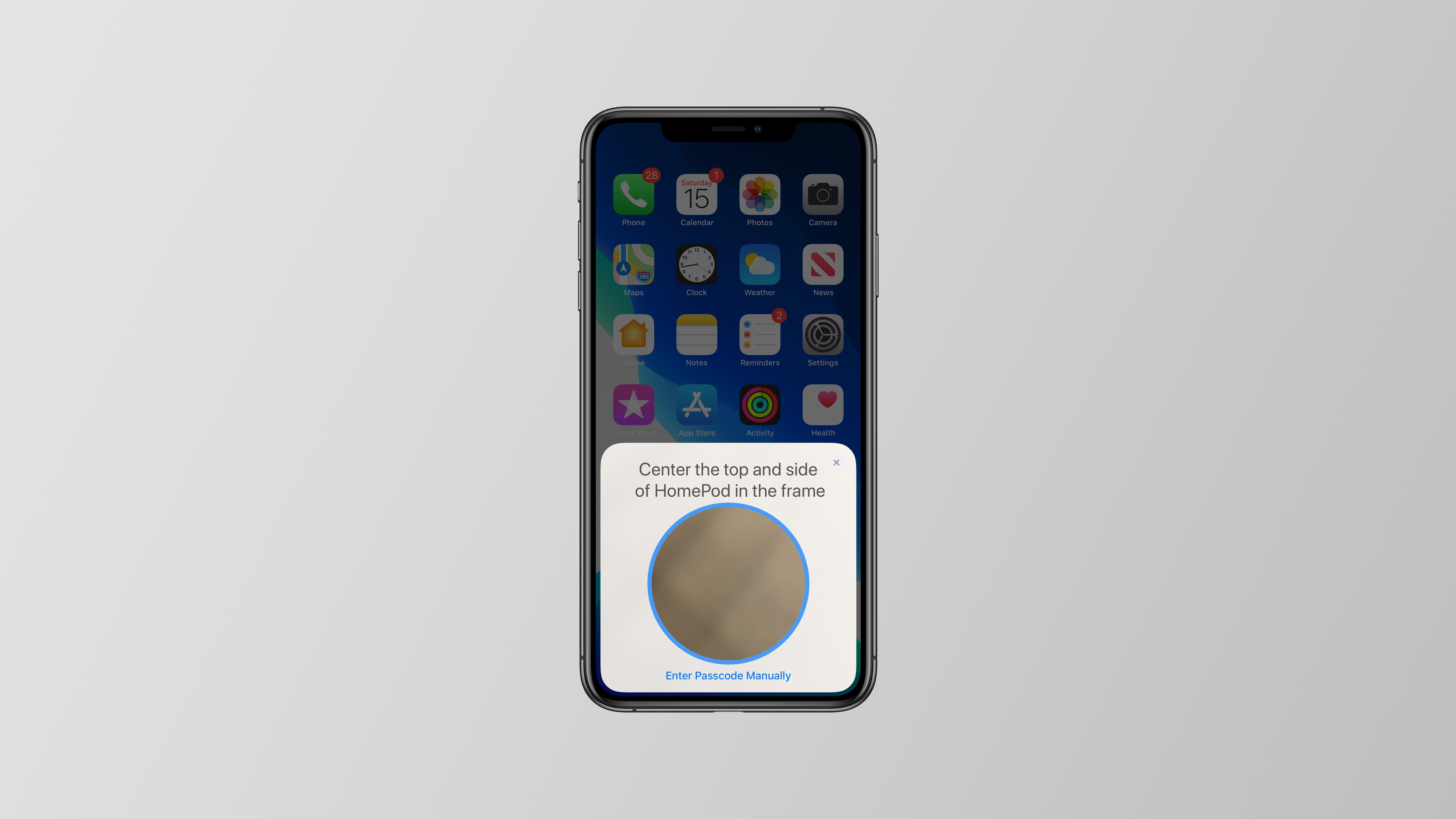 Крепление Apple HOMEPOD. Iphone interface.