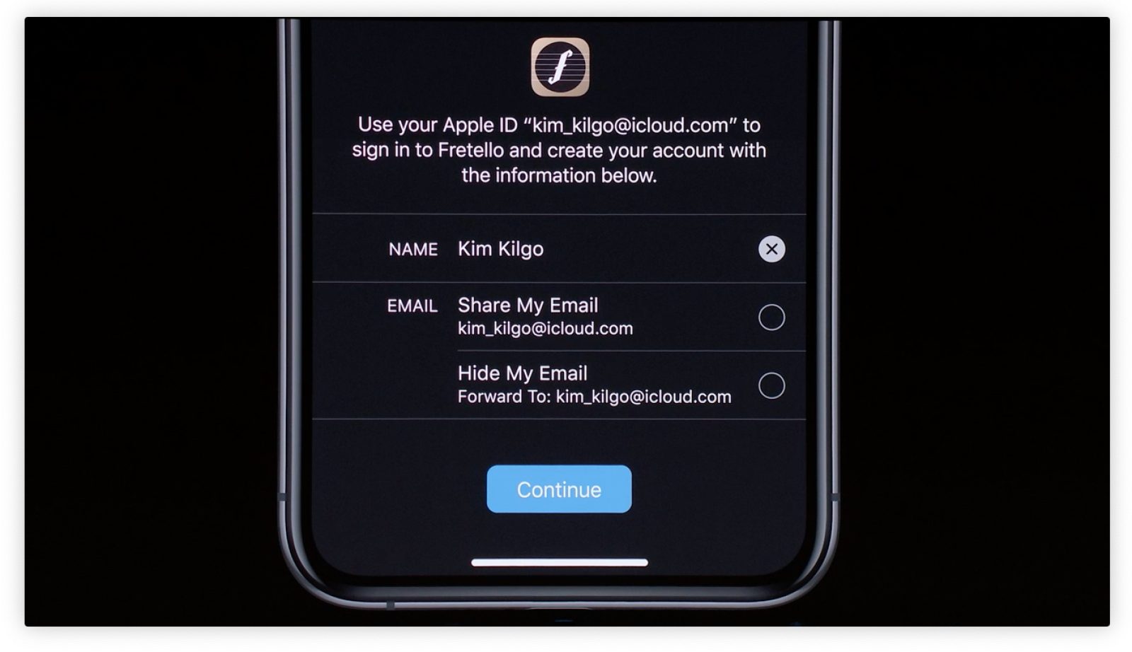 Sign apple in id