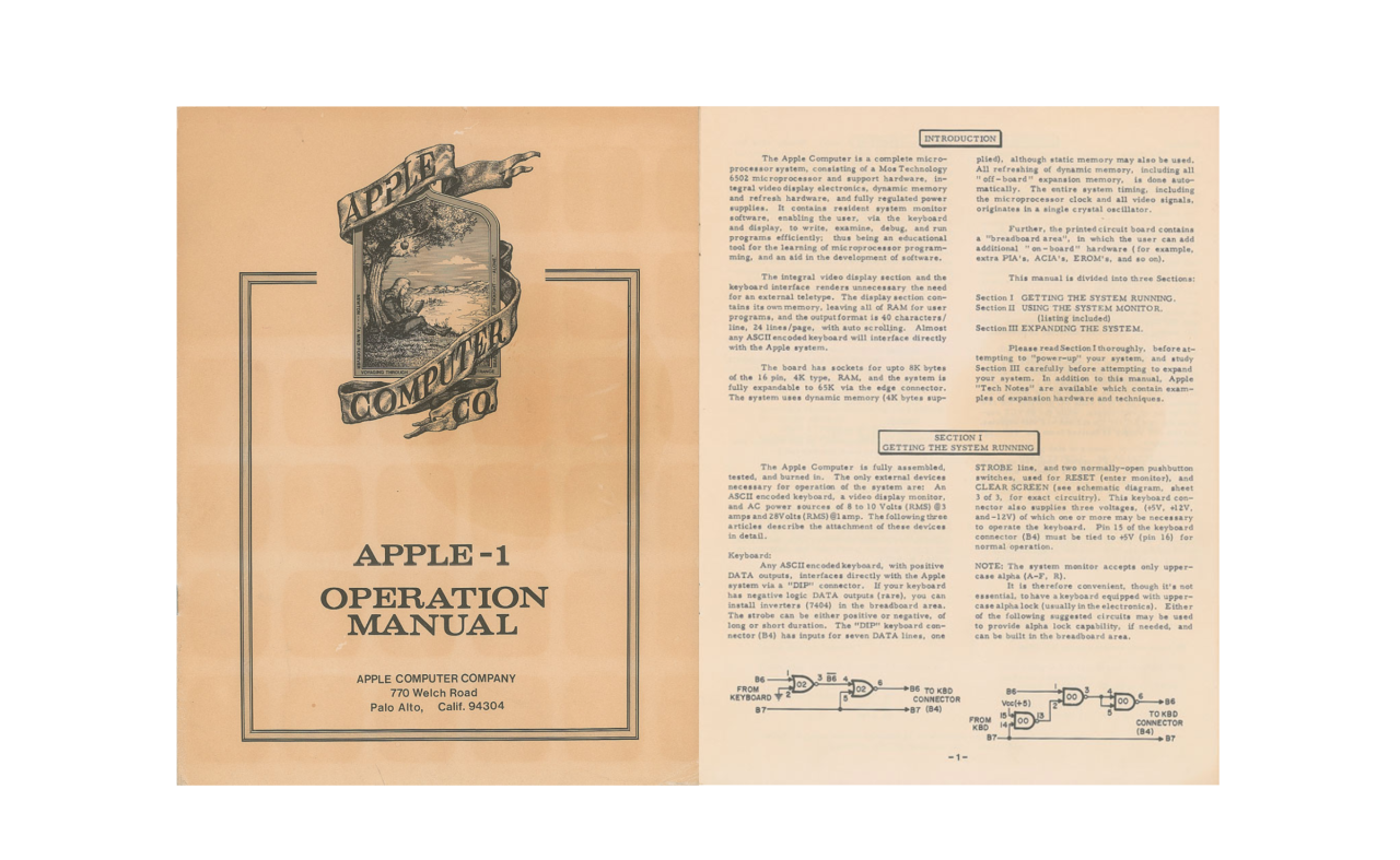 Apple-1 original manual