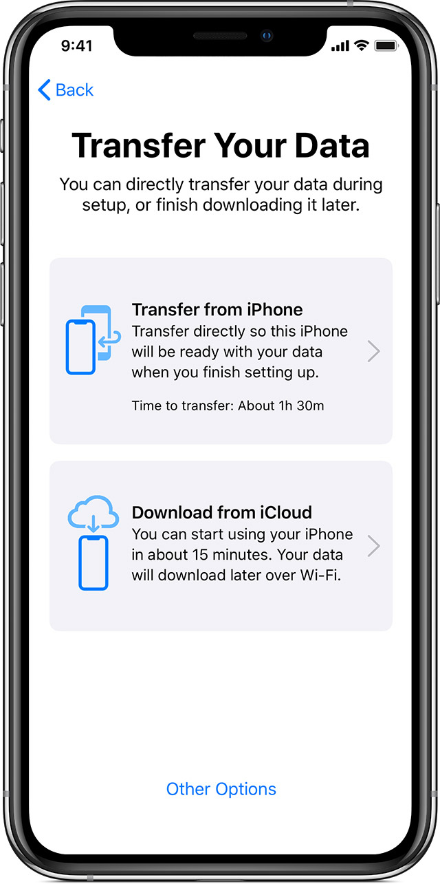 How do I transfer directly from iPhone?