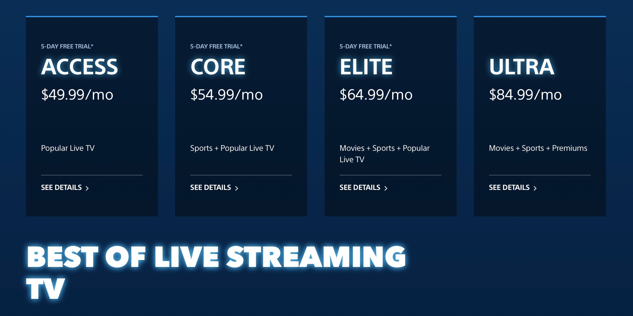 PlayStation Vue ups all Live TV streaming plans by $5