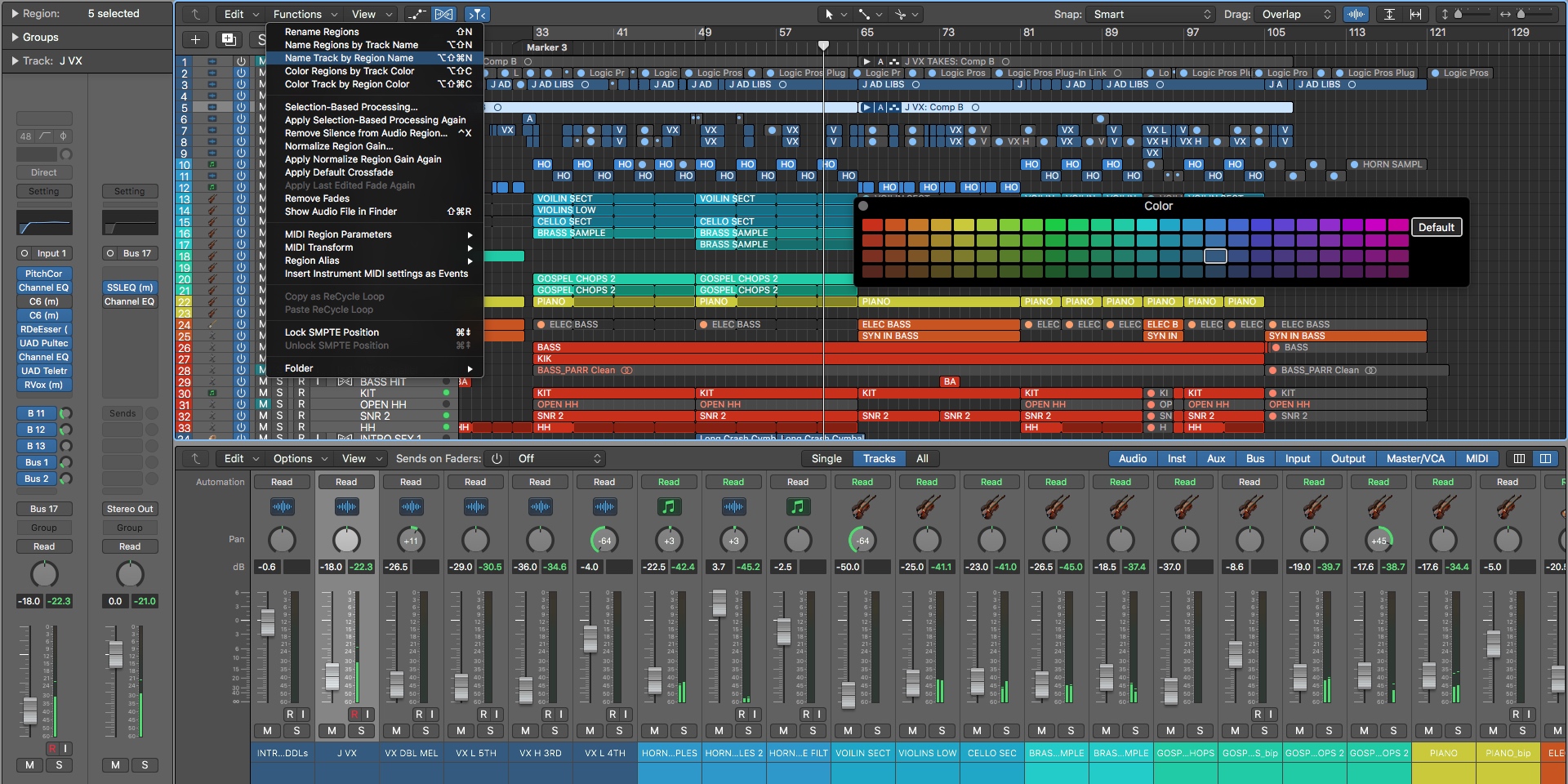 photo of Logic Pros: One click solutions to naming regions in Logic, color coding, more image