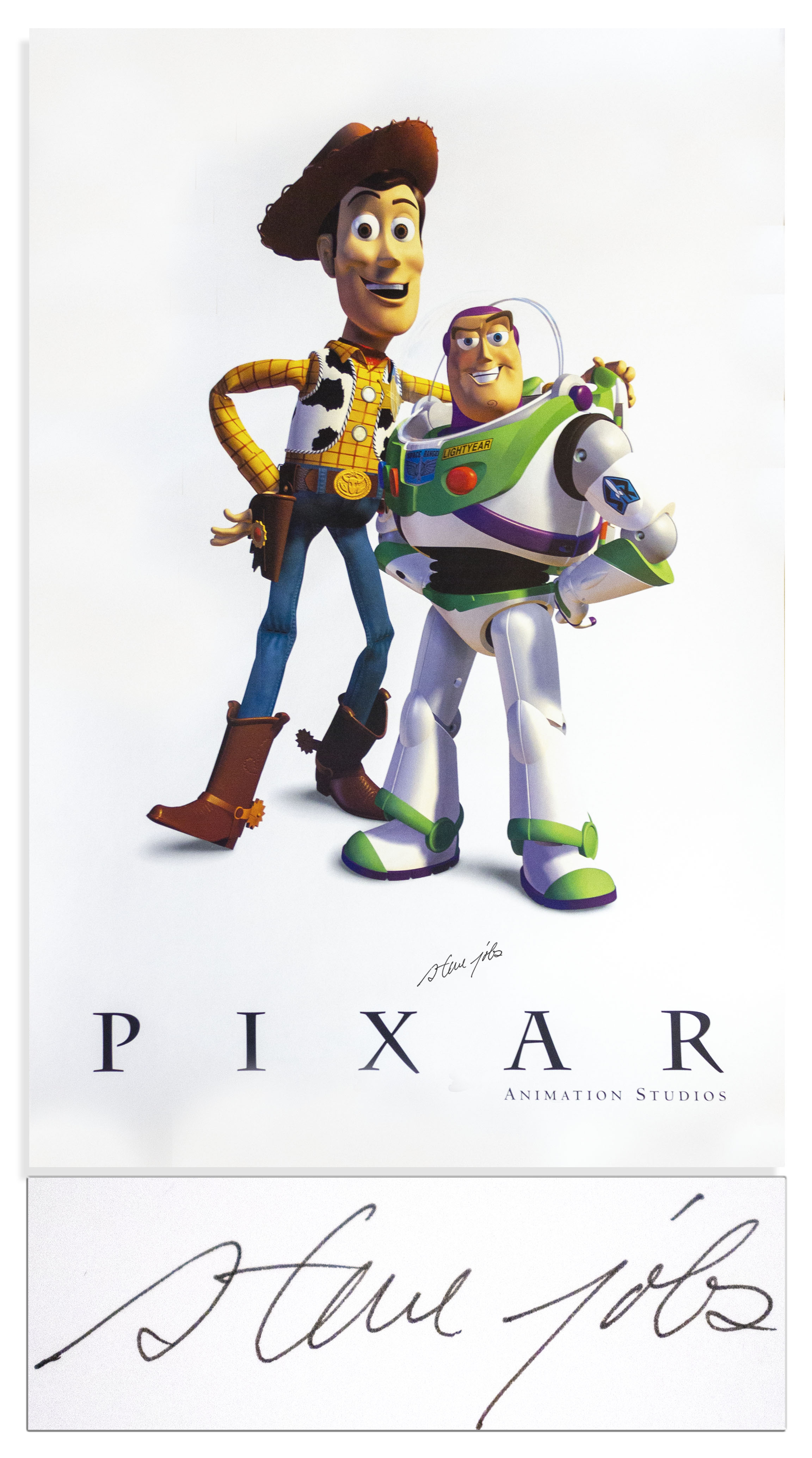 Steve Jobs Pixar Toy Story autographed poster