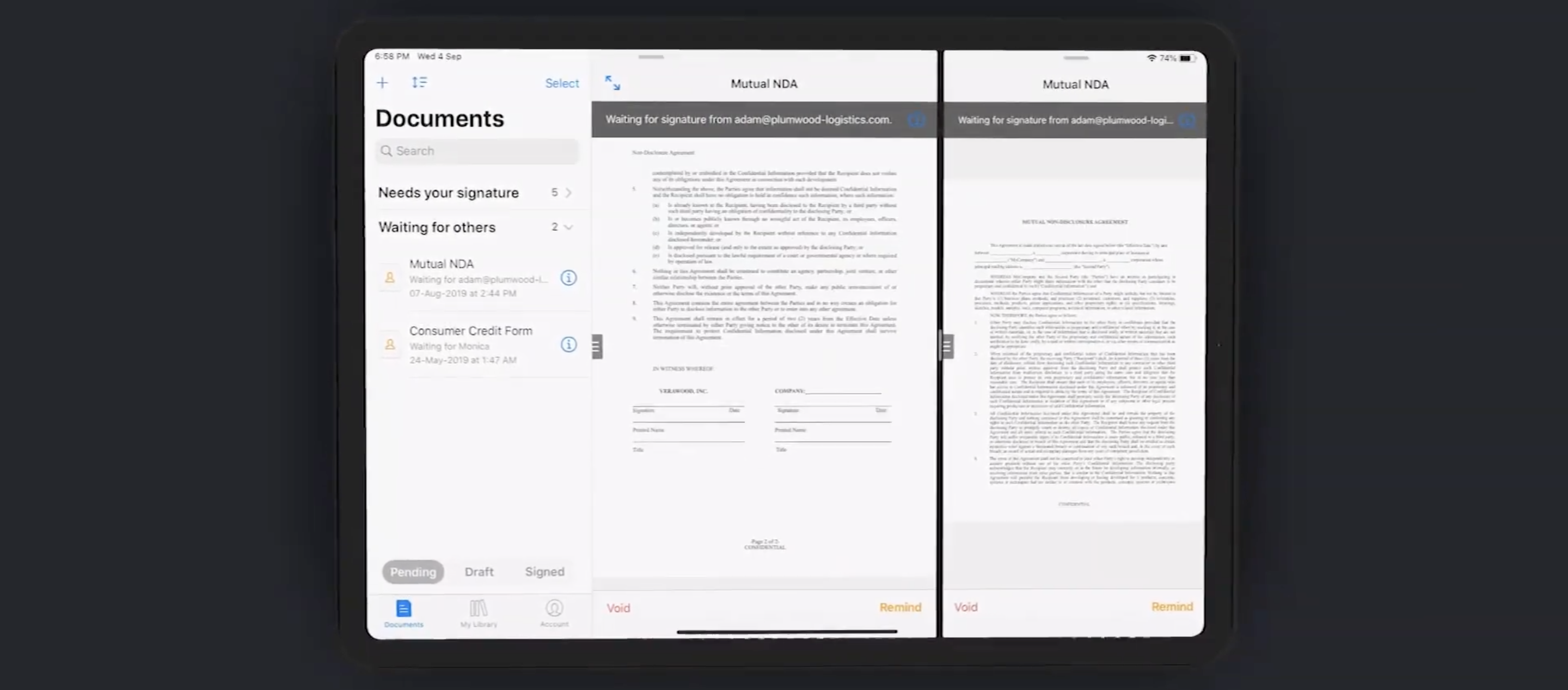 SignEasy upgraded with VisionKitbased document scanning, Dark Mode