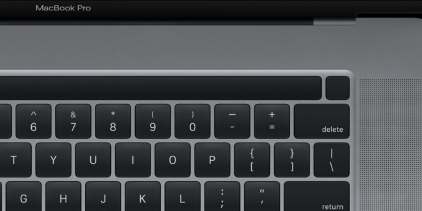 16-inch MacBook Pro Touch Bar and keyboard