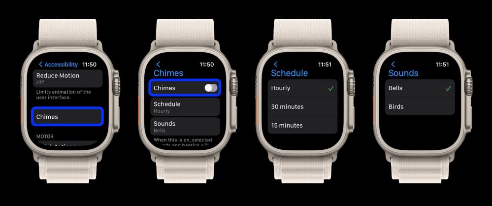 Hourly chimes on Apple Watch 2