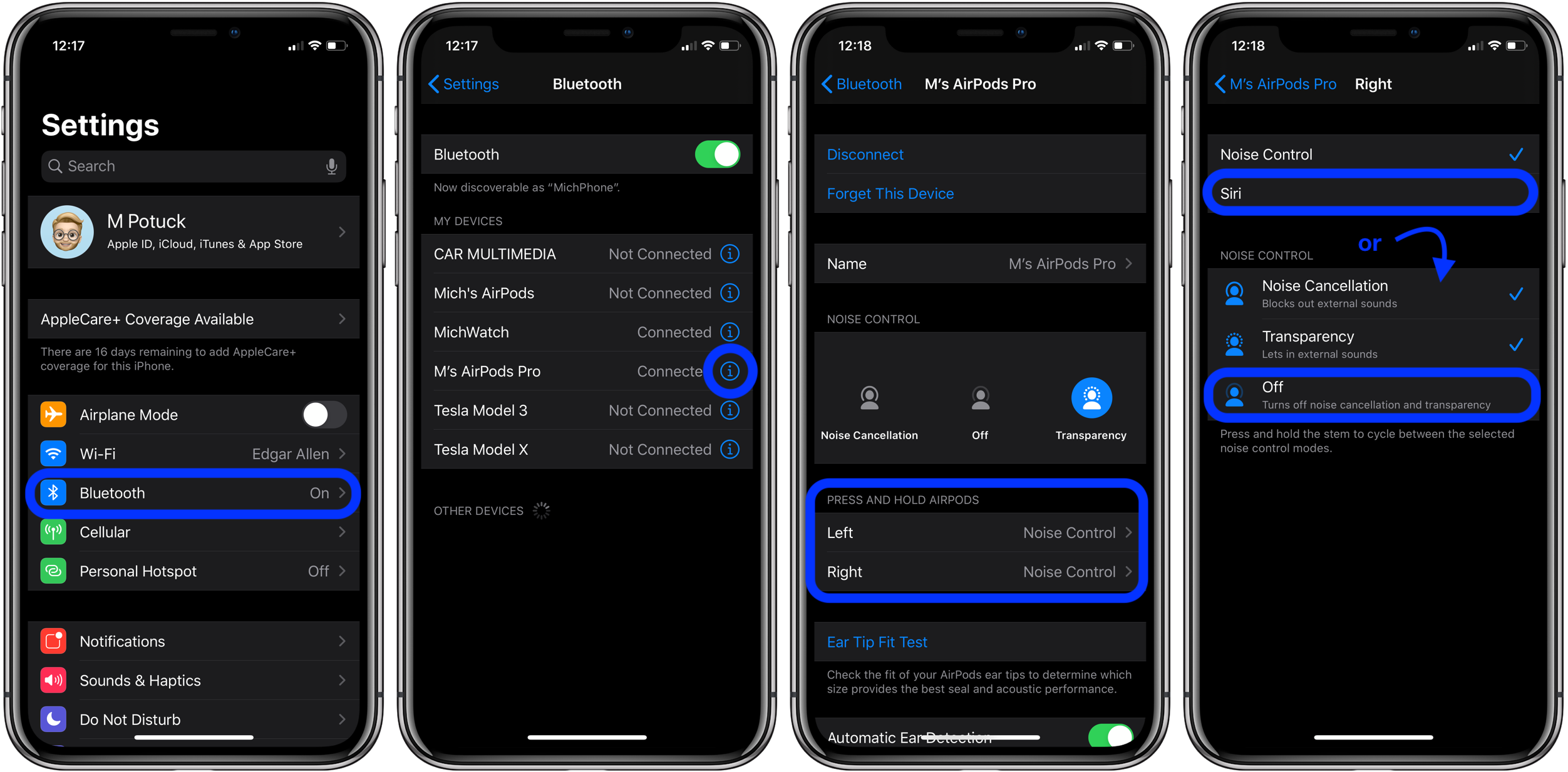 How to customize AirPods Pro controls Force Sensor