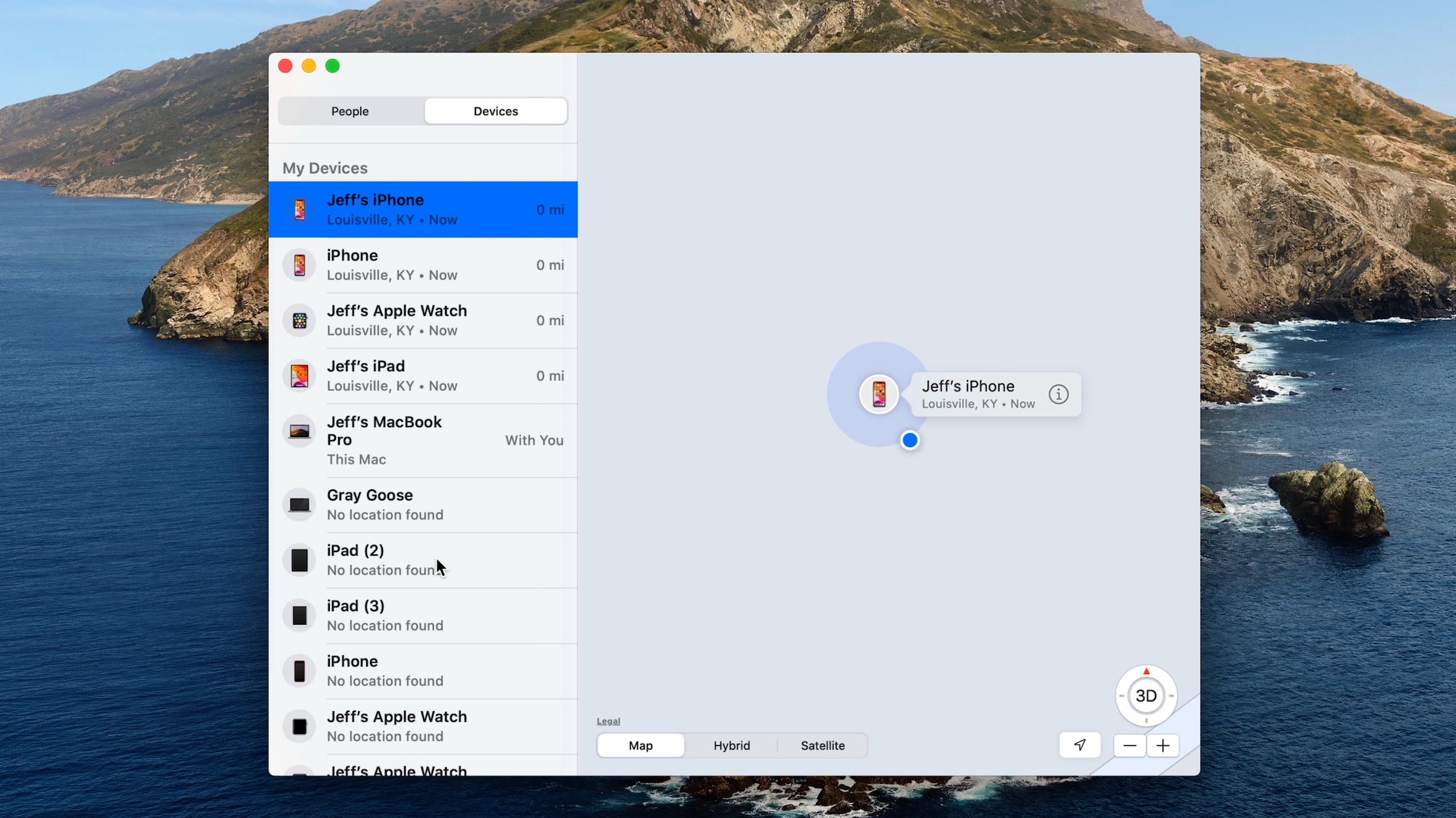 MacOS 10.15 Find My