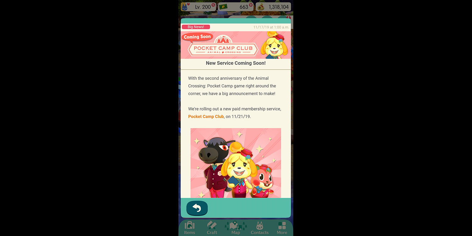 Animal Crossing Pocket Camp subscriptions coming