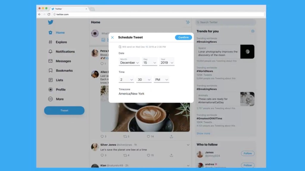photo of Twitter rolling out support for scheduling tweets via web app image