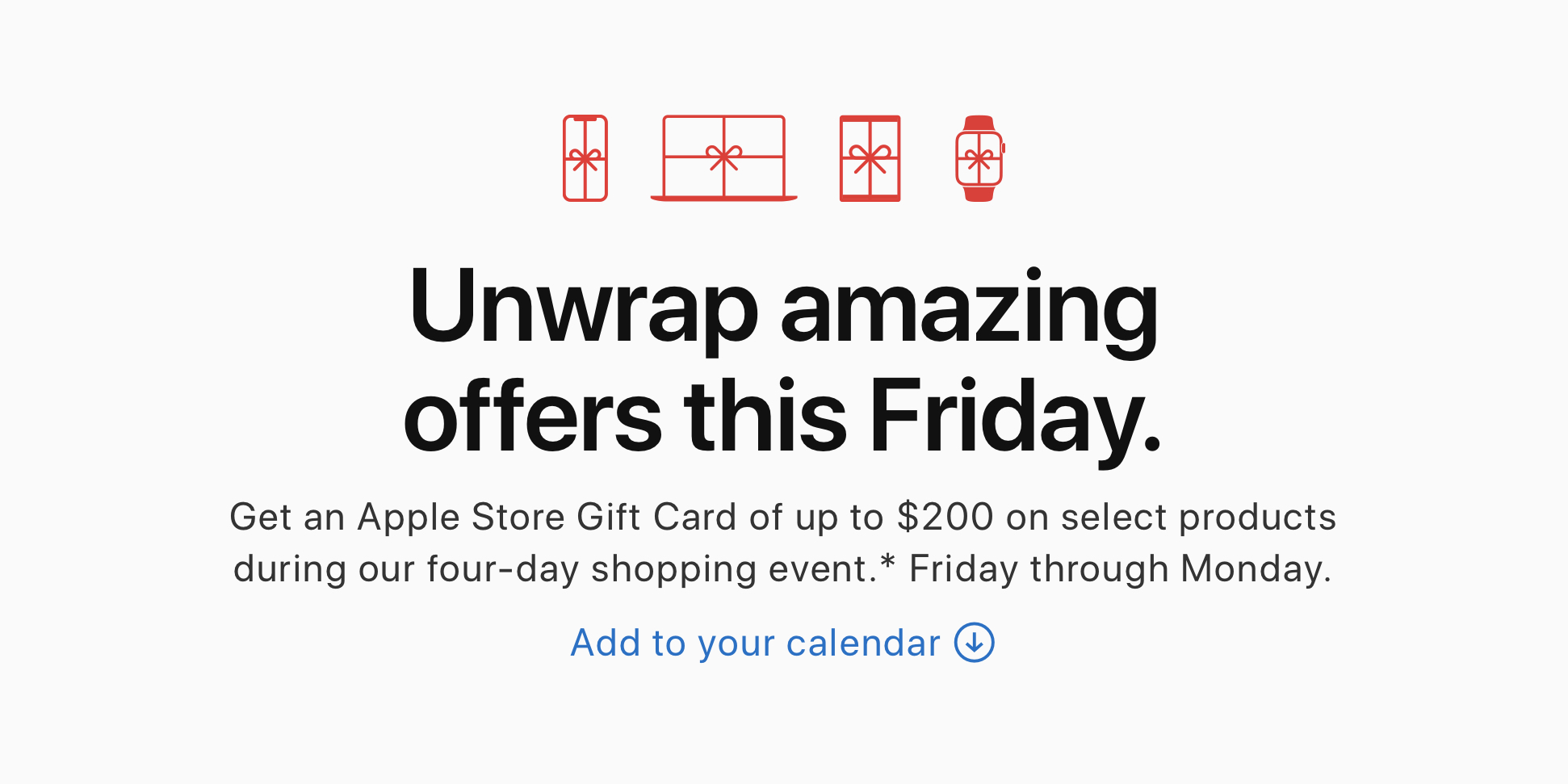 Apple announces its Black Friday deals up to 200 Apple Store gift