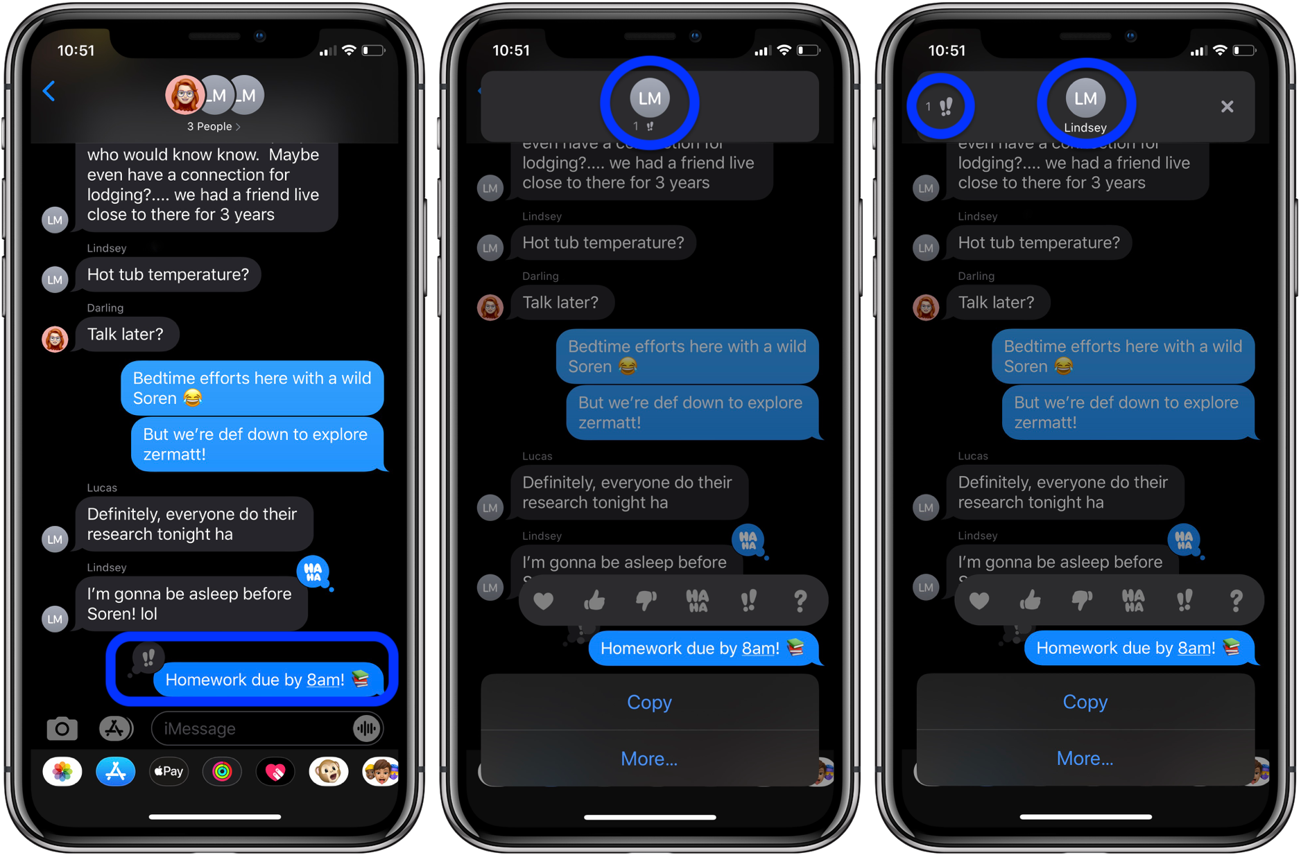 How to see who did an iMessage tapback on iPhone.