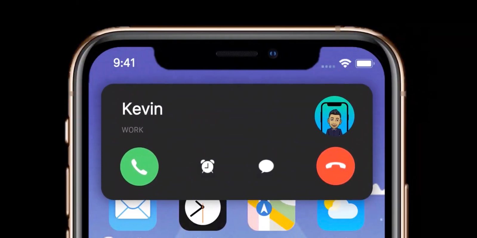 iOS 14 concept call screen UI split view more