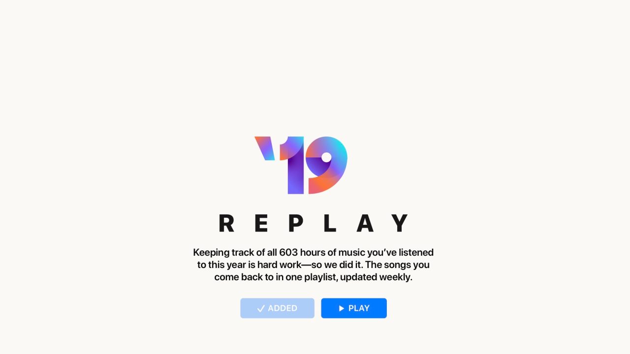 Apple Music Replay year in review