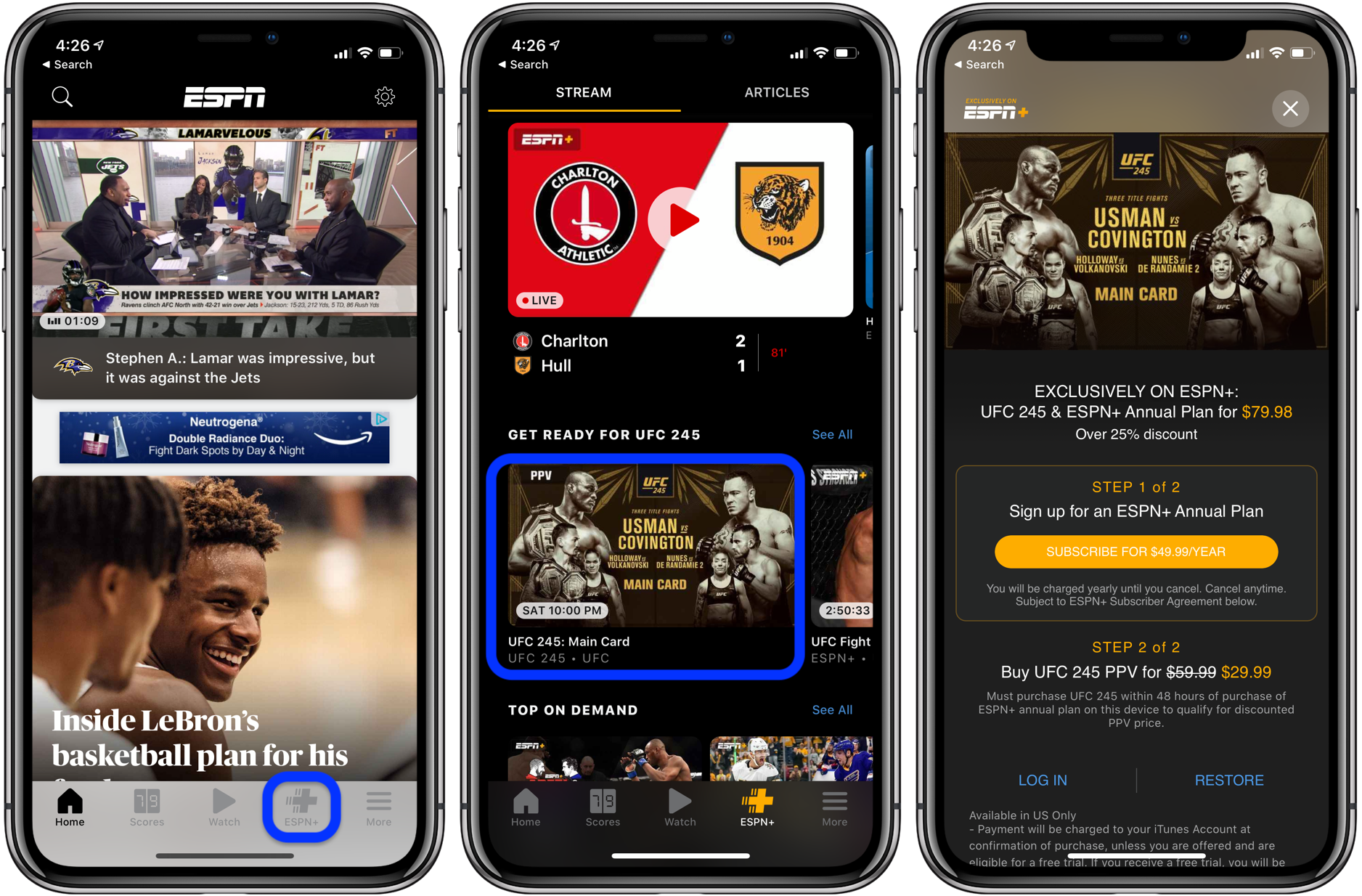 How to watch UFC 245 on iPhone, iPad, Mac, Apple TV walkthrough
