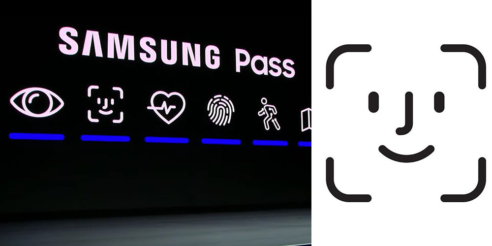 Samsung Pass icon with Face ID icon