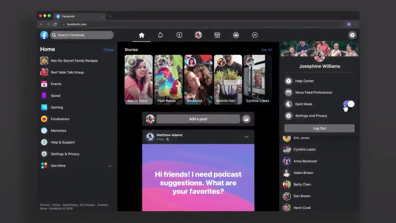 Facebook - Dark Mode Expanded —