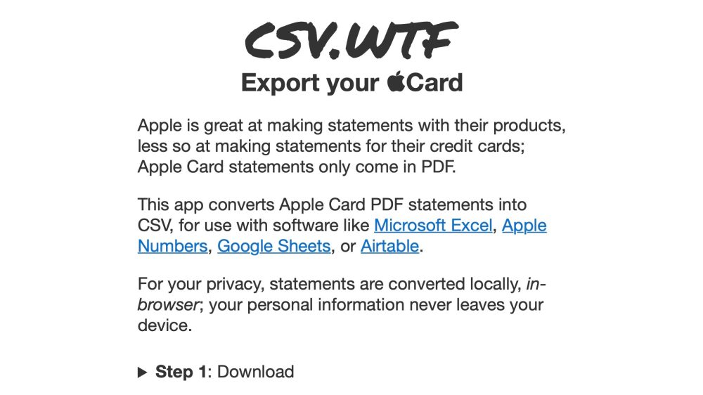 This Simple Tool Converts Your Apple Card Pdf Statements To Csv