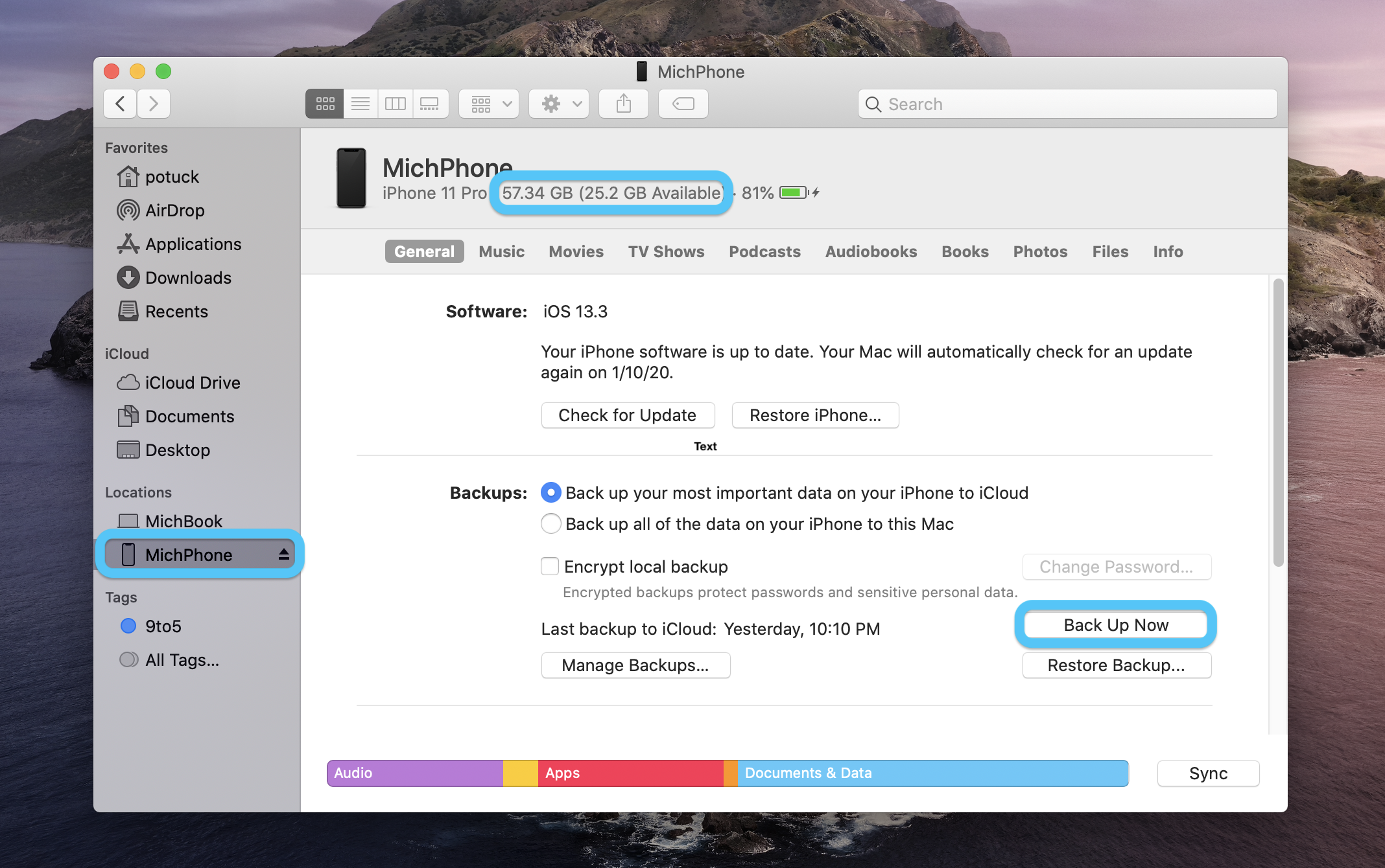 backup iphone photos to mac