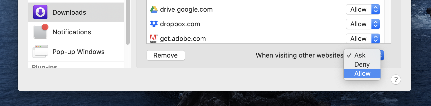 safari allow multiple downloads