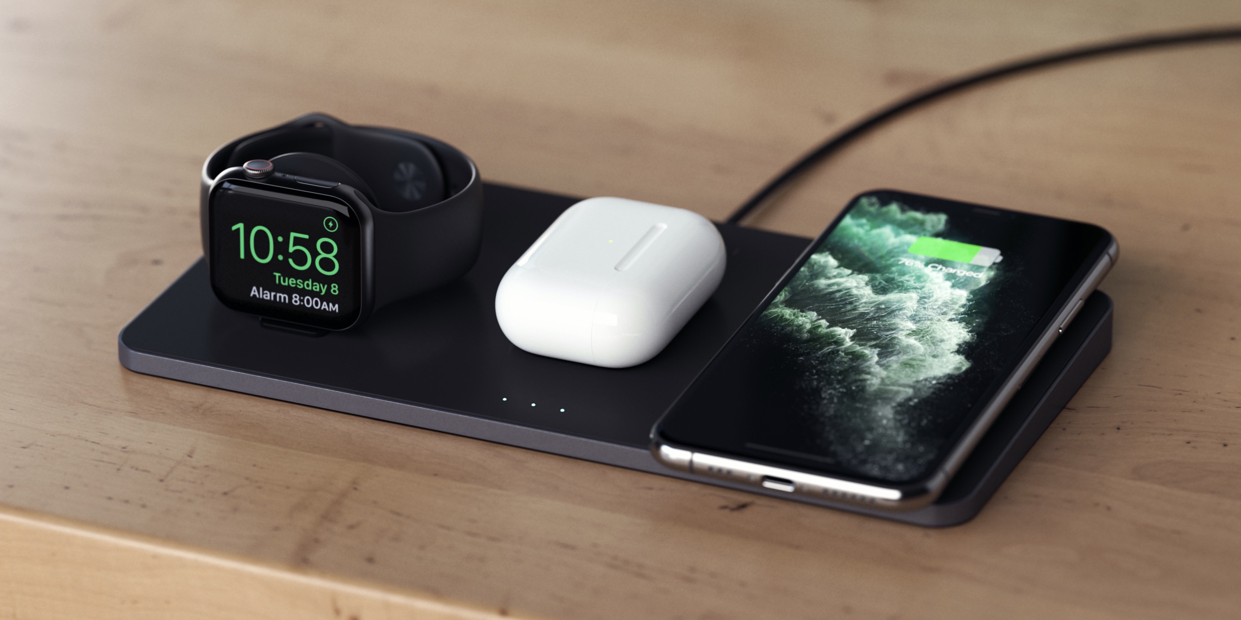 Satechi launches Trio Wireless Charging Pad with room for iPhone, AirPods  Pro, and versatile Apple Watch puck - 9to5Mac