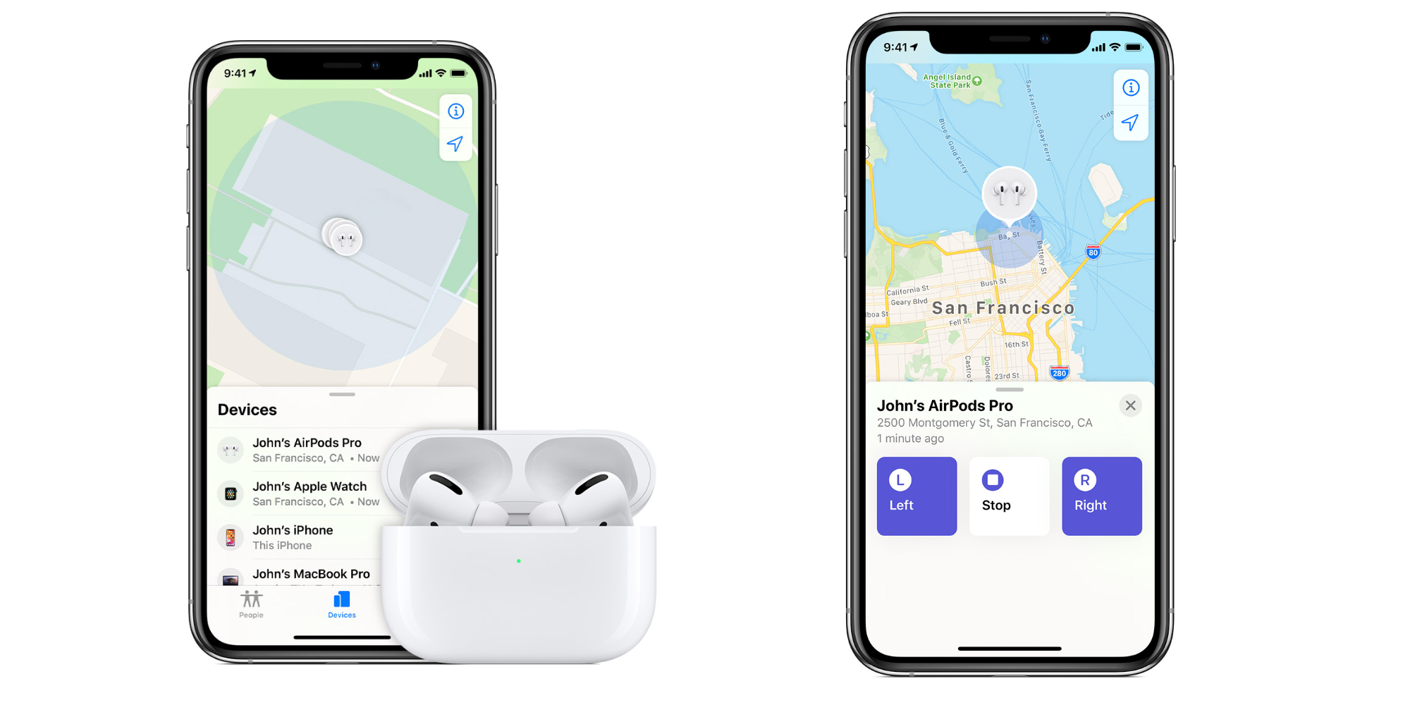 add airpods to find my iphone