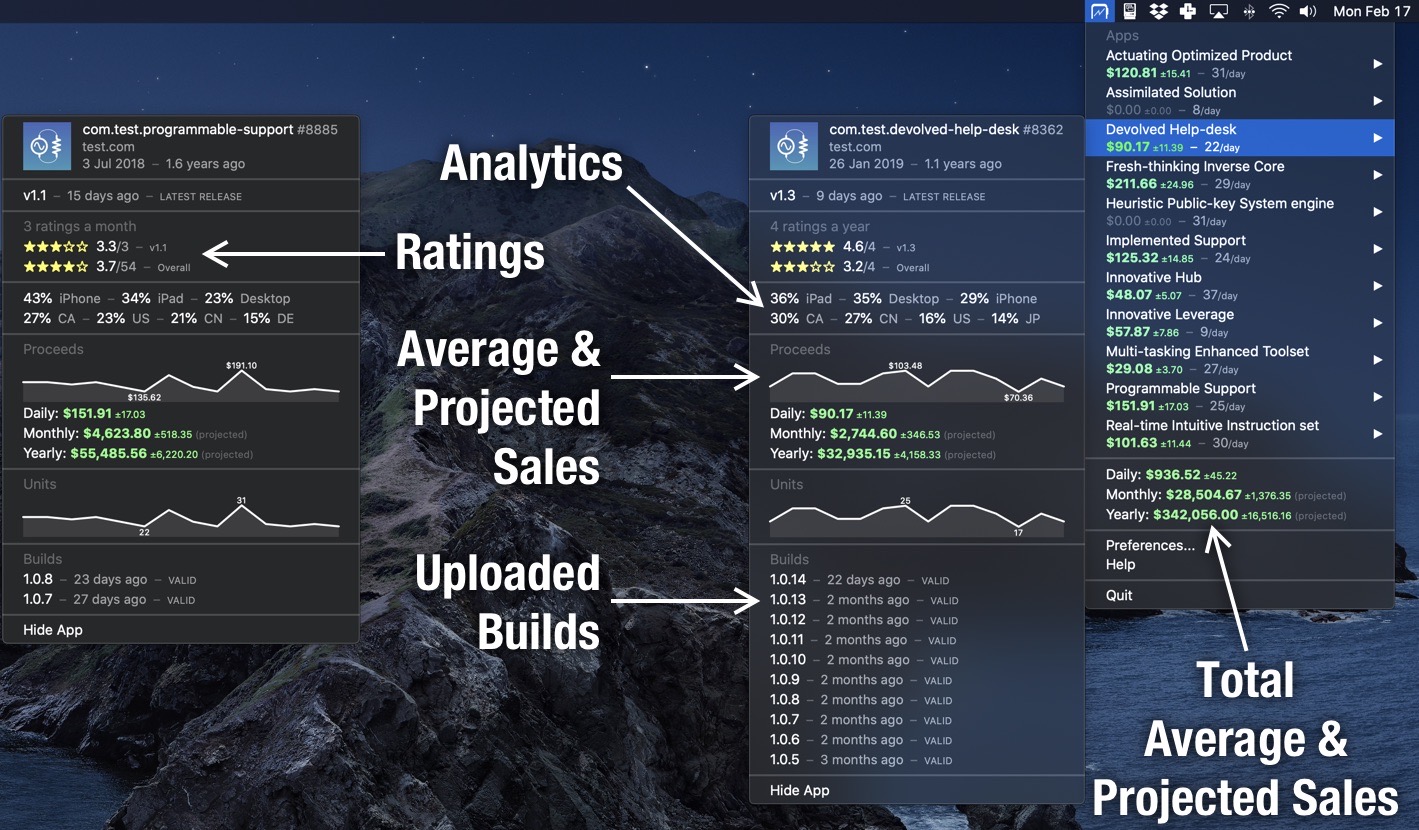 photo of Appstat is a new macOS menu bar tool that shows developers app sales, analytics, and more image
