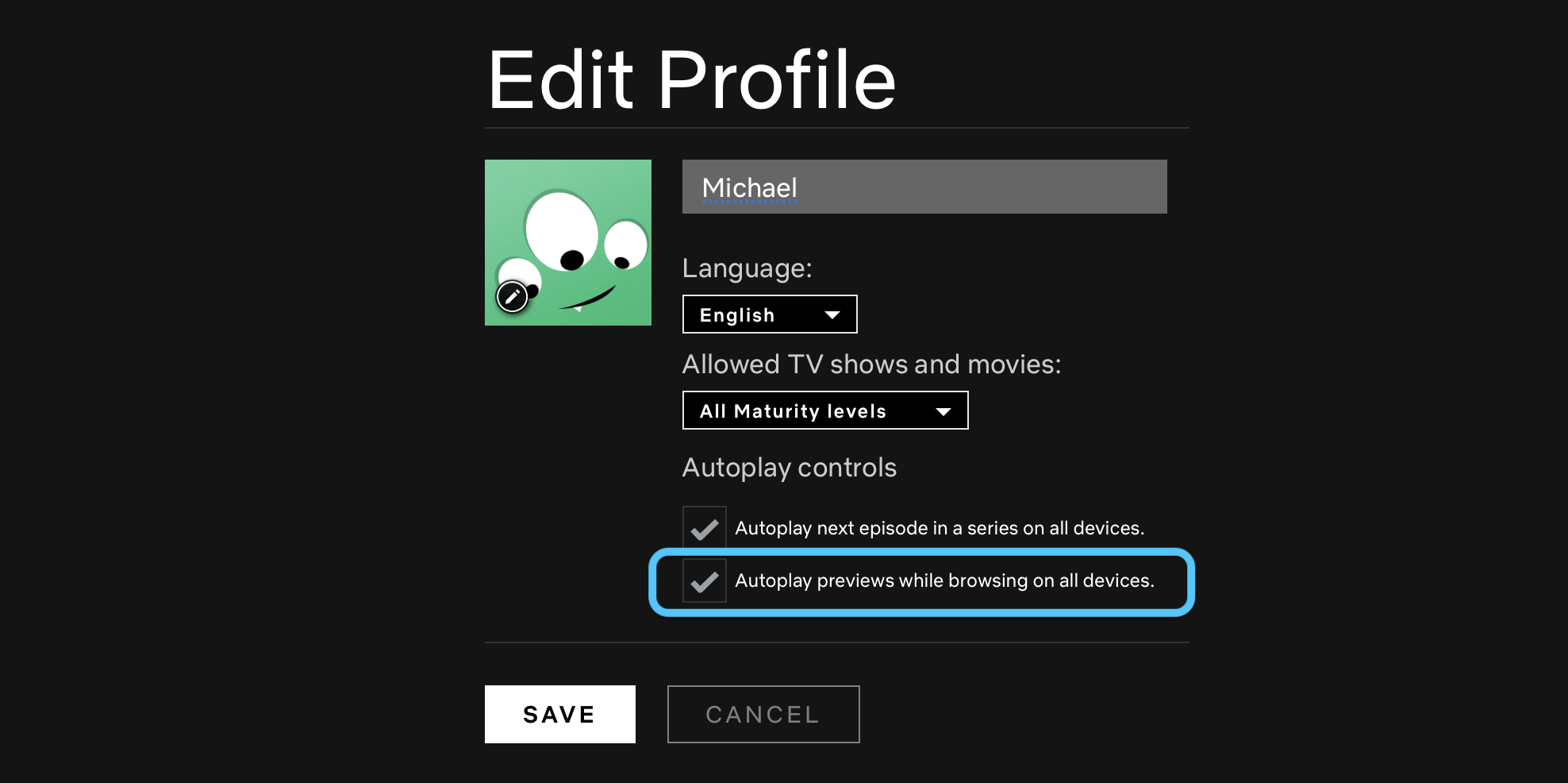 How to turn off Netflix preview autoplay