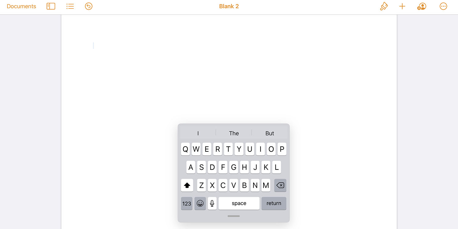 keyboard in ipad small