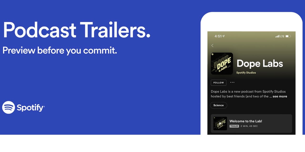 Spotify podcasts show page updates trailers more