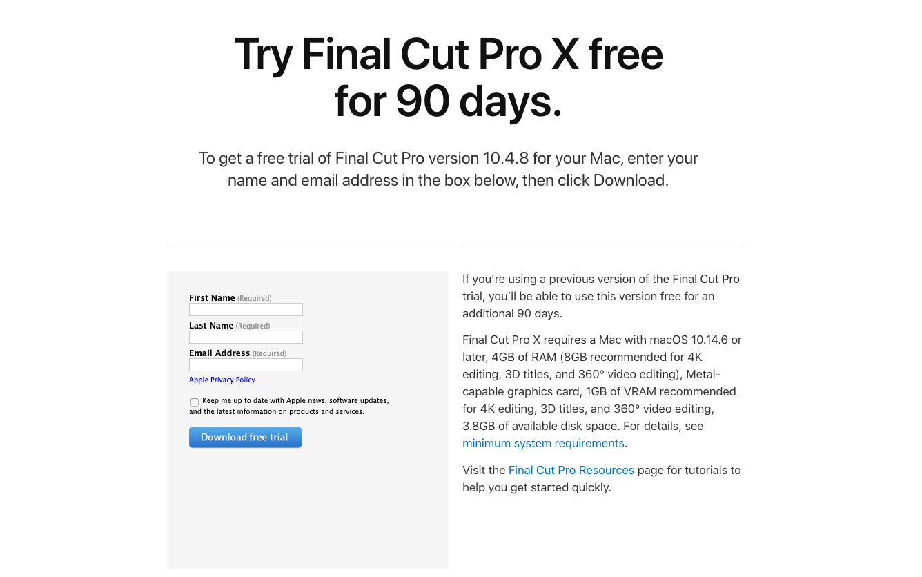 apple logic pro free trial