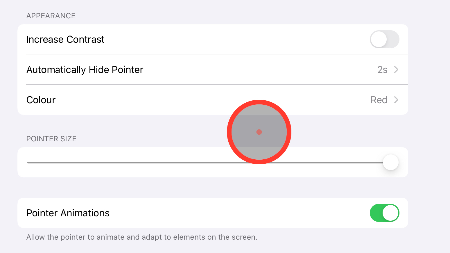 How to customize the mouse cursor on iPad: tracking speed, animations