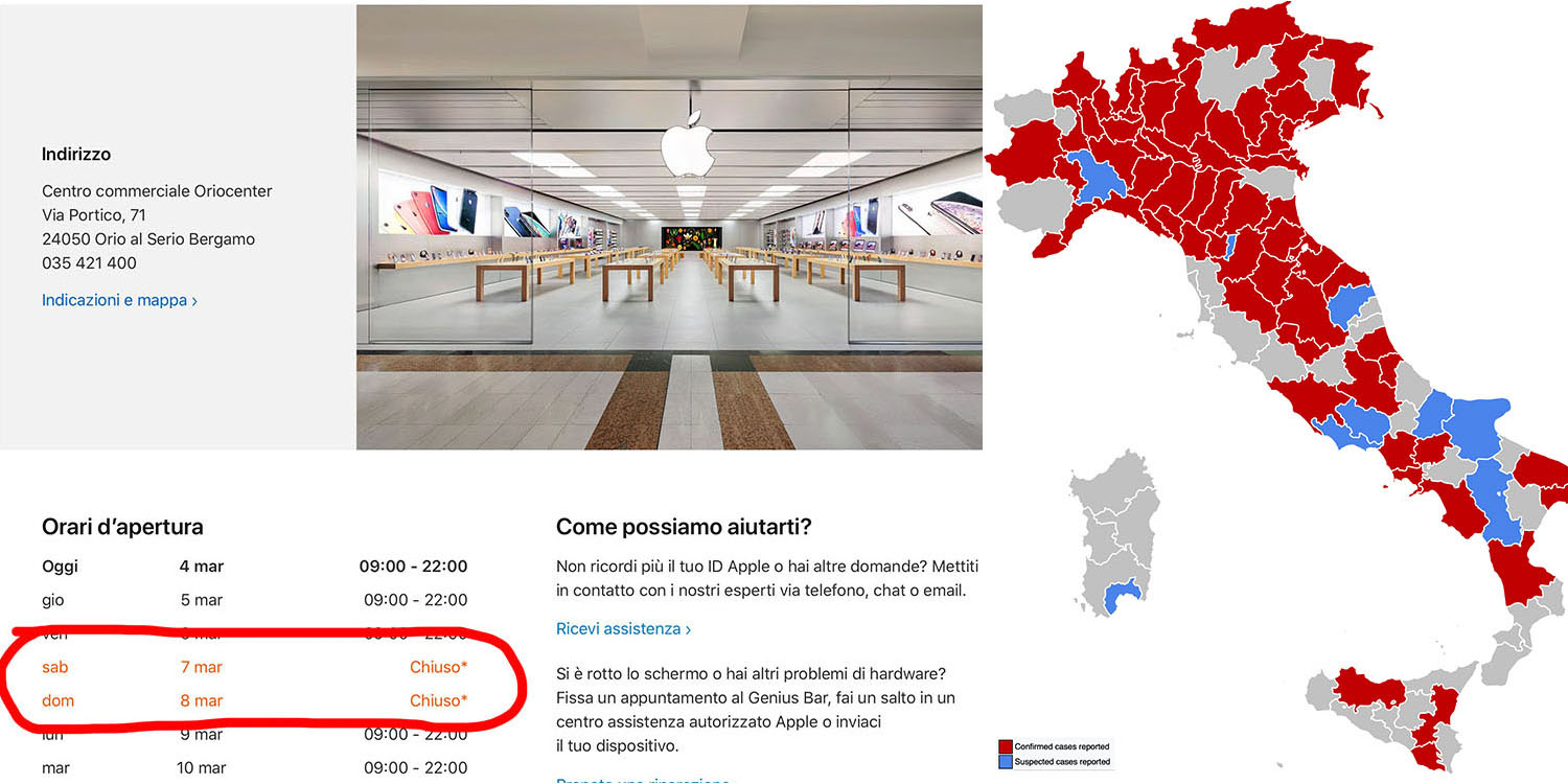 More weekend Apple Store closures in Italy
