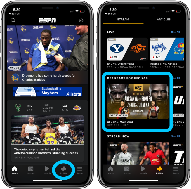 Как смотреть UFC 248 iPhone Mac Apple TV прохождение