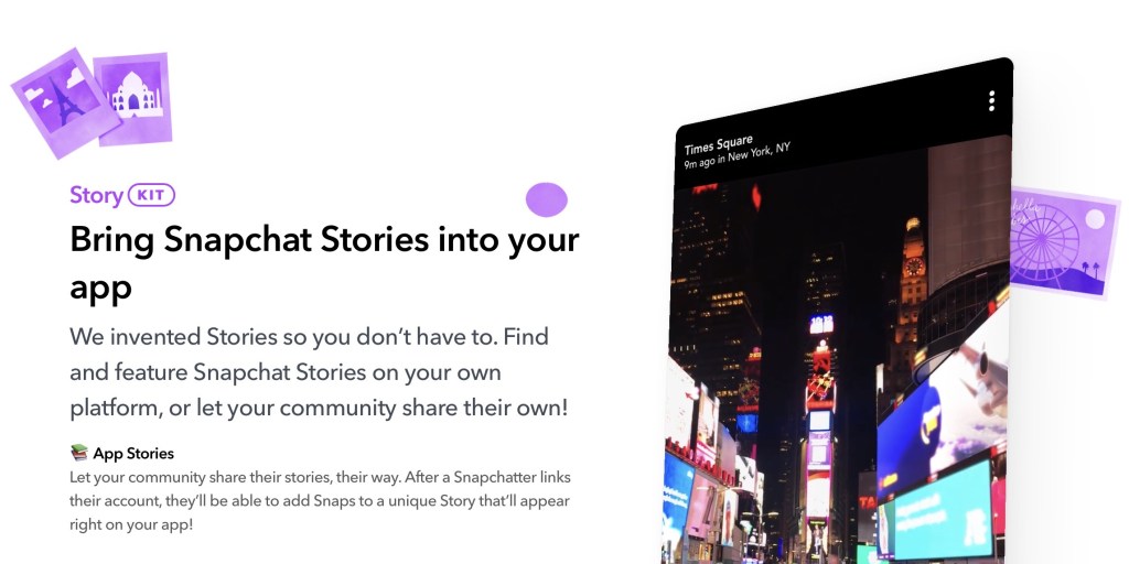 photo of Snapchat releases App Stories tool to bring the feature to third-party apps image