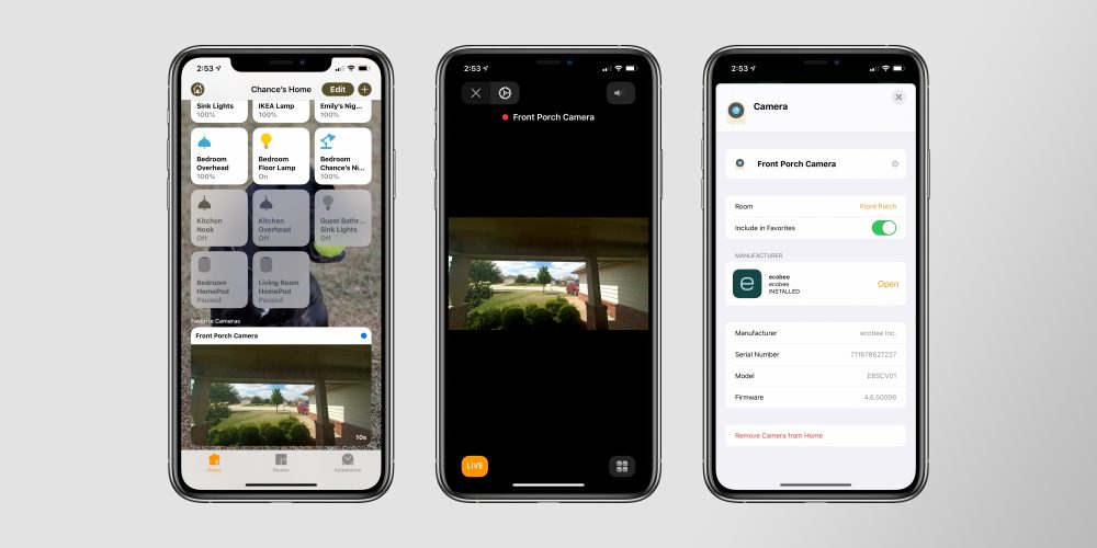 ecobee smartcamera home app