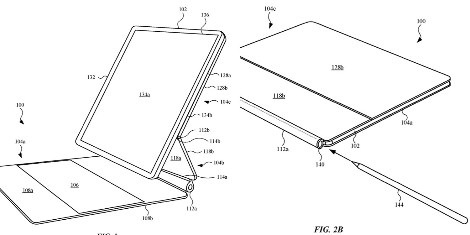 Patent for the iPad Magic Keyboard shows Apple Pencil slot- 9to5Mac