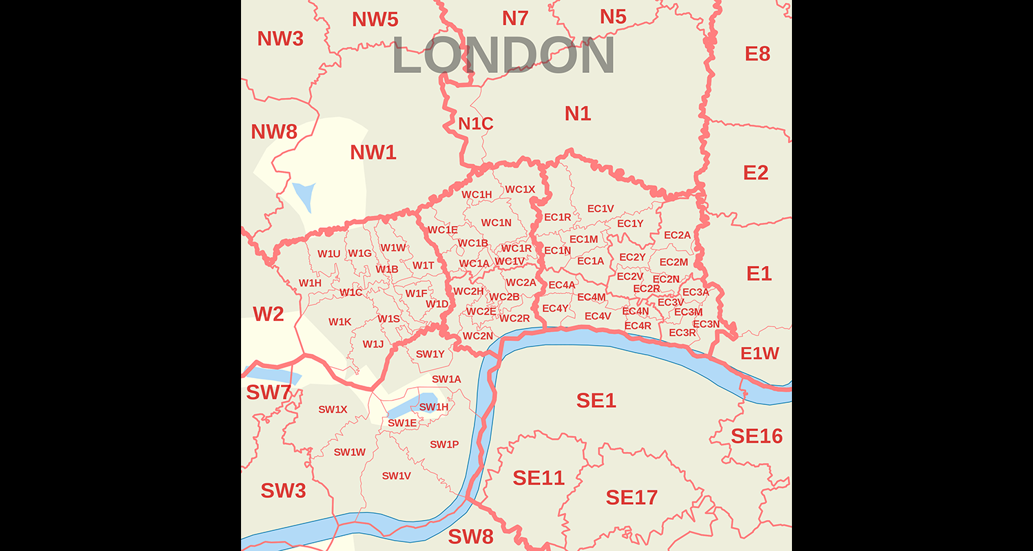 London postcode areas: first half