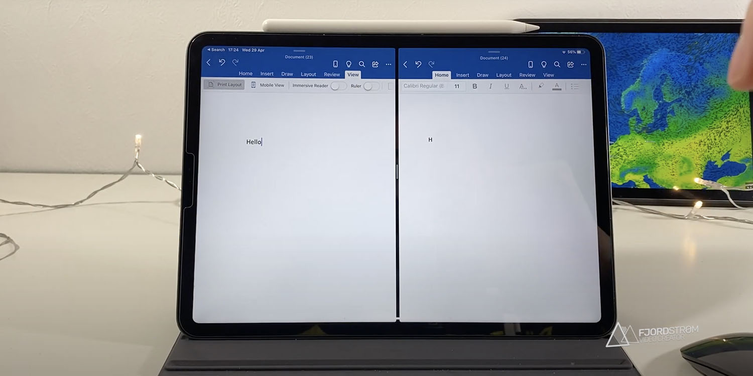 view two pages side by side in microsoft word for mac