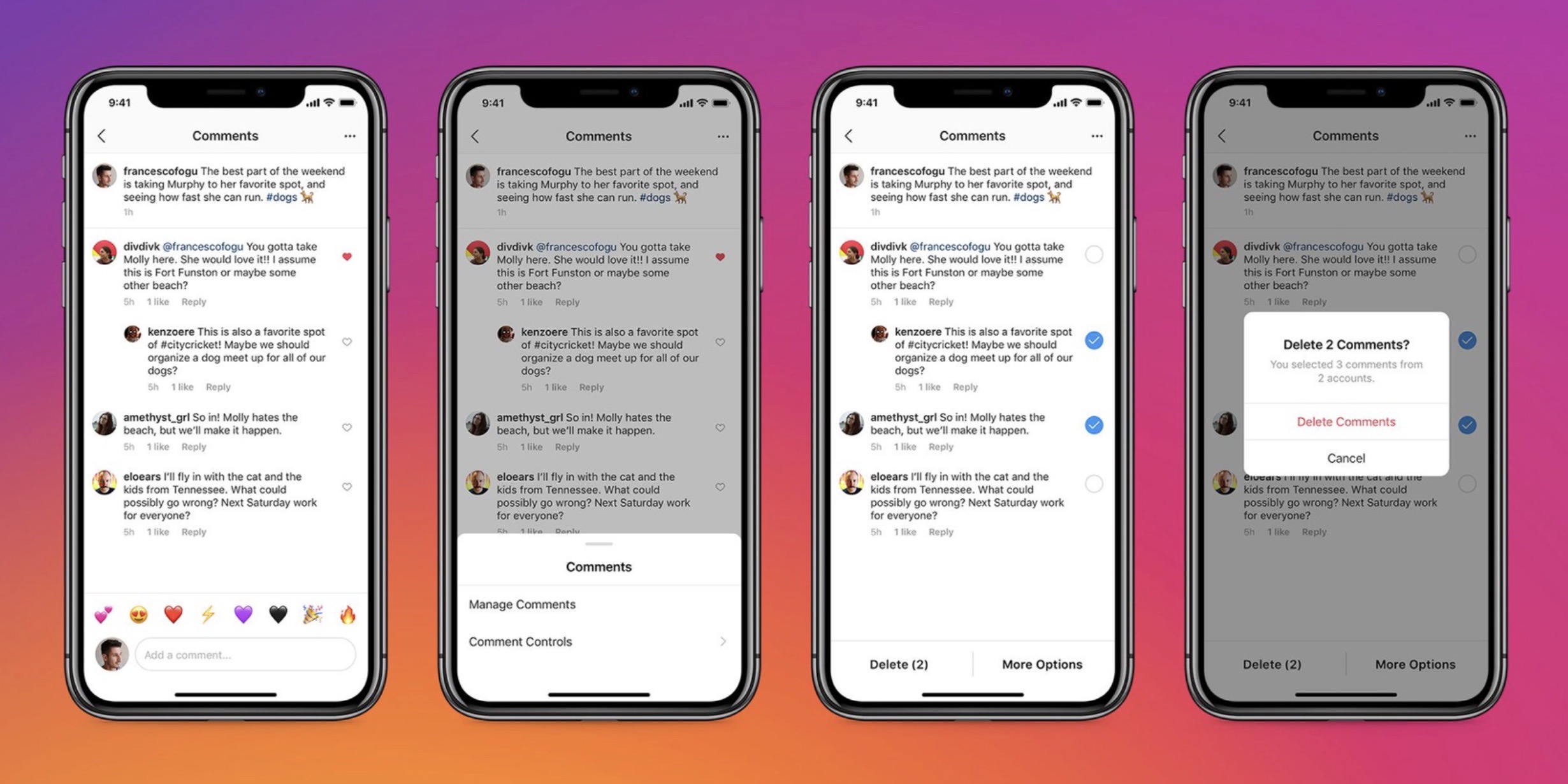 Instagram iOS update brings bulk comment deleting, control for who
