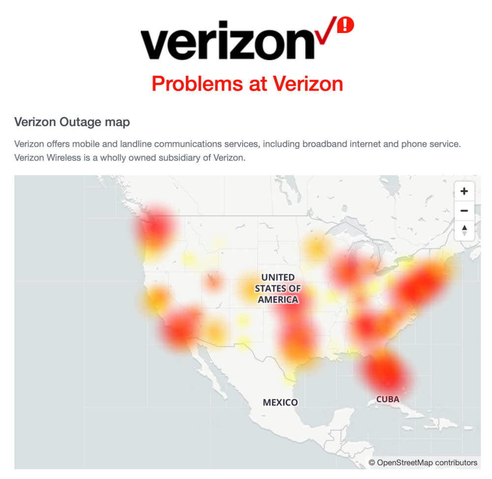 cell phone outage map verizon Cindie Tracy