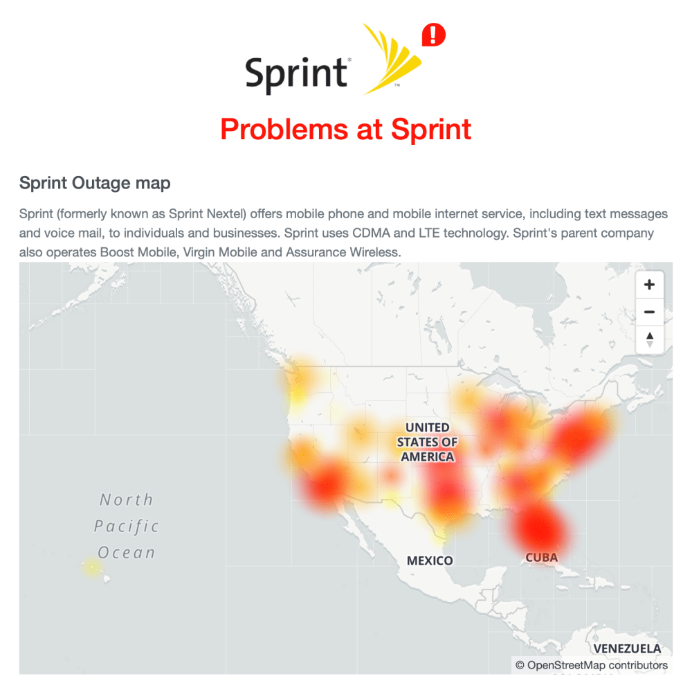 Boost Mobile Outage Map Outage Hits T Mobile Verizon At T And Sprint 9to5mac