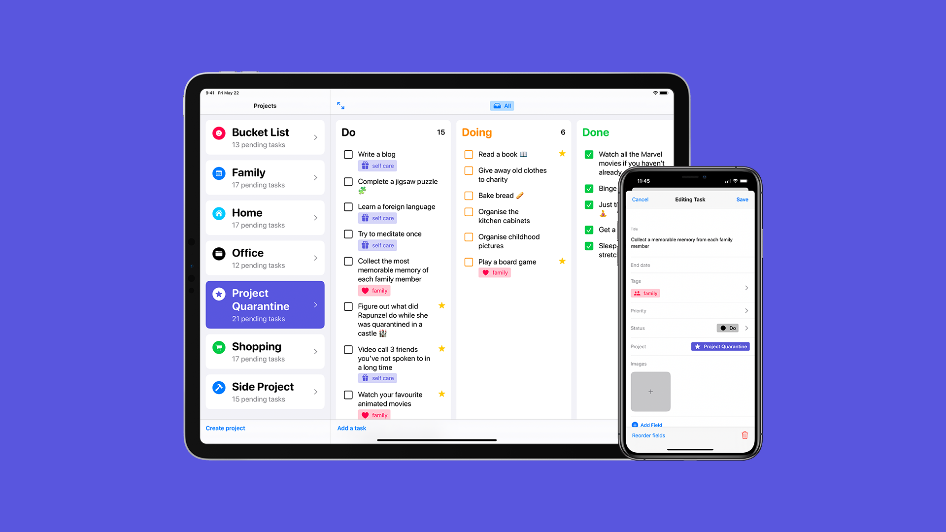 Tasks is a new iOS app that helps you organize projects by priority in