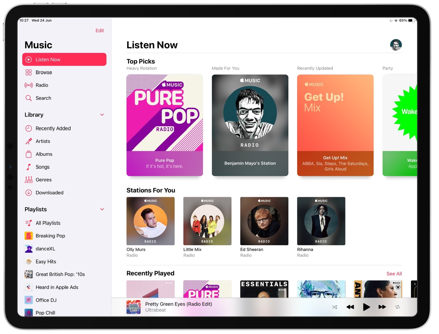 Whats New In The Apple Music App For Ios 14 Listen Now Tab Endless
