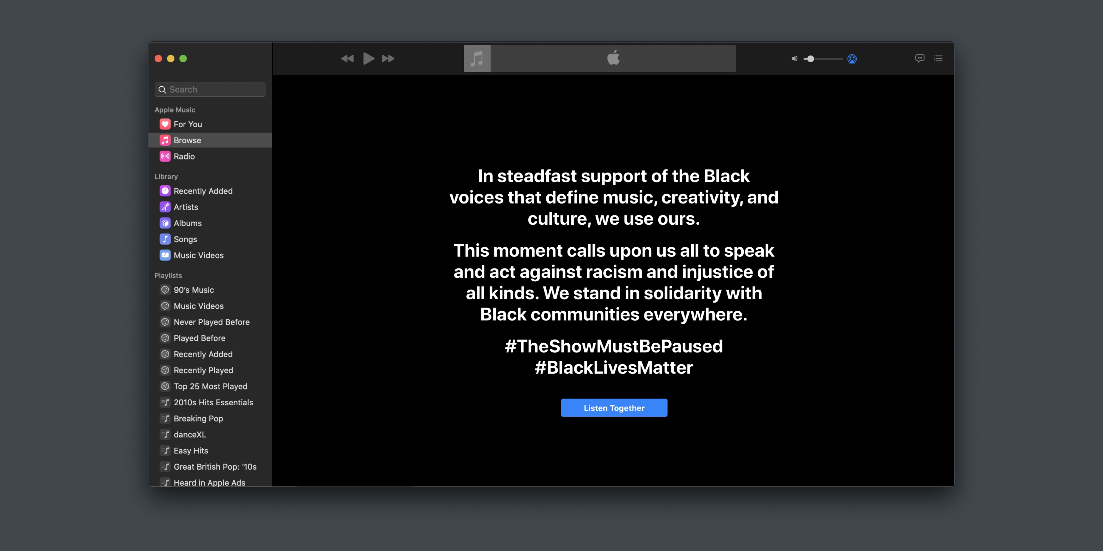 Apple Music Joins Wider Music Industry Black Out Tuesday Awareness