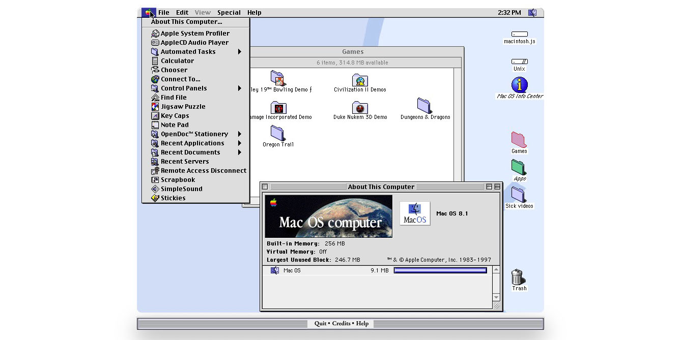 Run Mac Os 8 On A 1991 Macintosh Quadra 900 As A Mac App 9to5mac