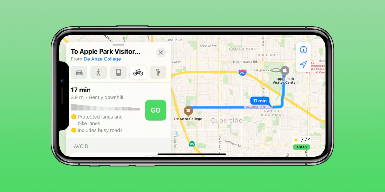 How to use Apple Maps cycling directions in iOS 14