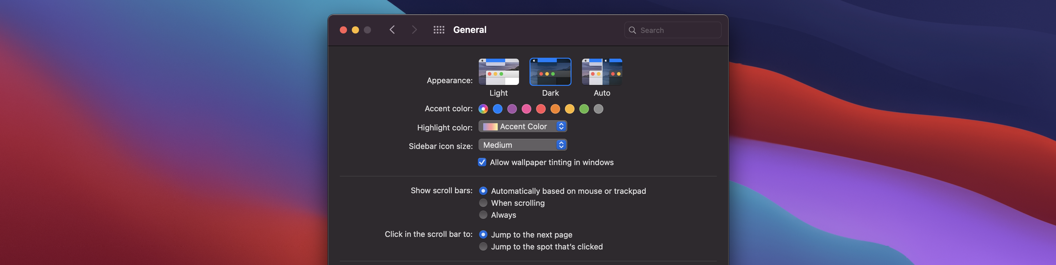 macOS 11 Big Sur adds new option to disable Desktop Tinting to make